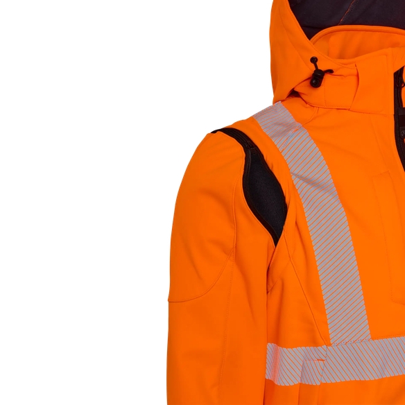 ELKA-Warnschutz-Softshelljacke, VISIBLE XTREME, warnorange/schwarz