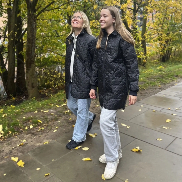 ELKA-Damen Thermojacke, lang, schwarz