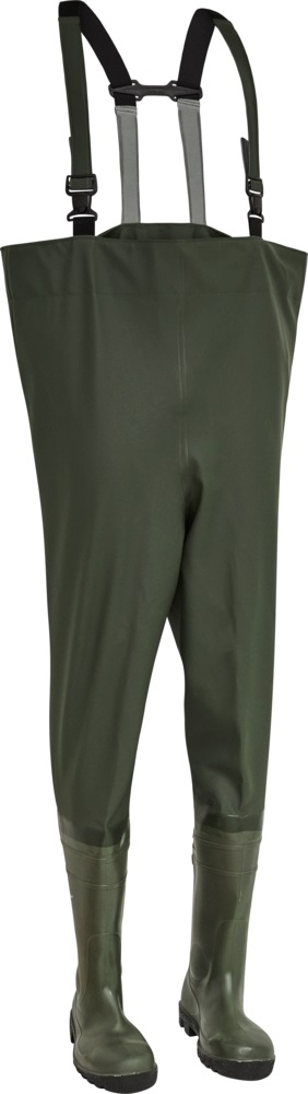 ELKA-Wathose, mit Sicherheitsstiefel, WADERS, 600g/m², oliv