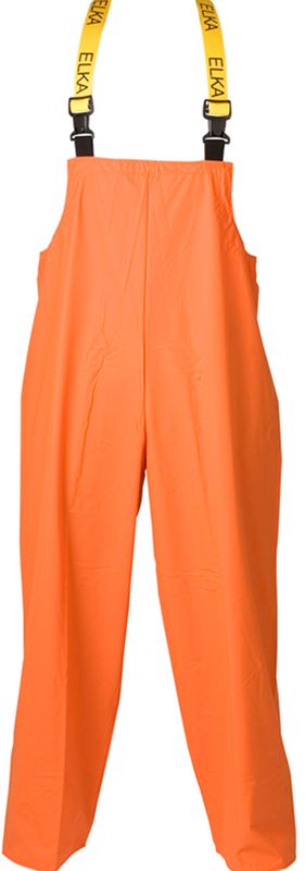 ELKA-Workwear, Rainwear-Wetter-Schutz, Regen-Latzhose, 600g/m PVC vorne/240g/m PU-Workwear, hinten, orange