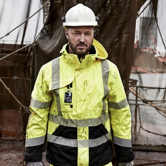 ELKA-Warnschutz, Stretchjacke, VISIBLE XTREME, warngelb/schwarz