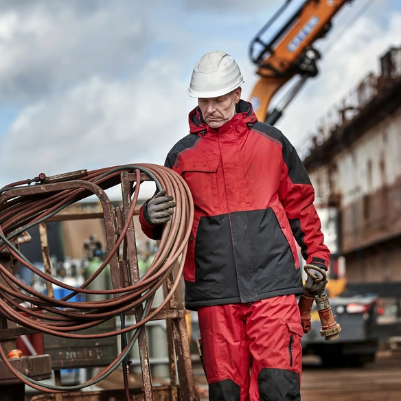 ELKA-Workwear, Stretch-Winterjacke, Working Xtreme, rot/schwarz