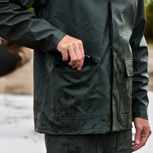 ELKA-Workwear, Rainwear-Wetter-Schutz, Regen-Jacke, OUTDOOR, 310g/m², oliv