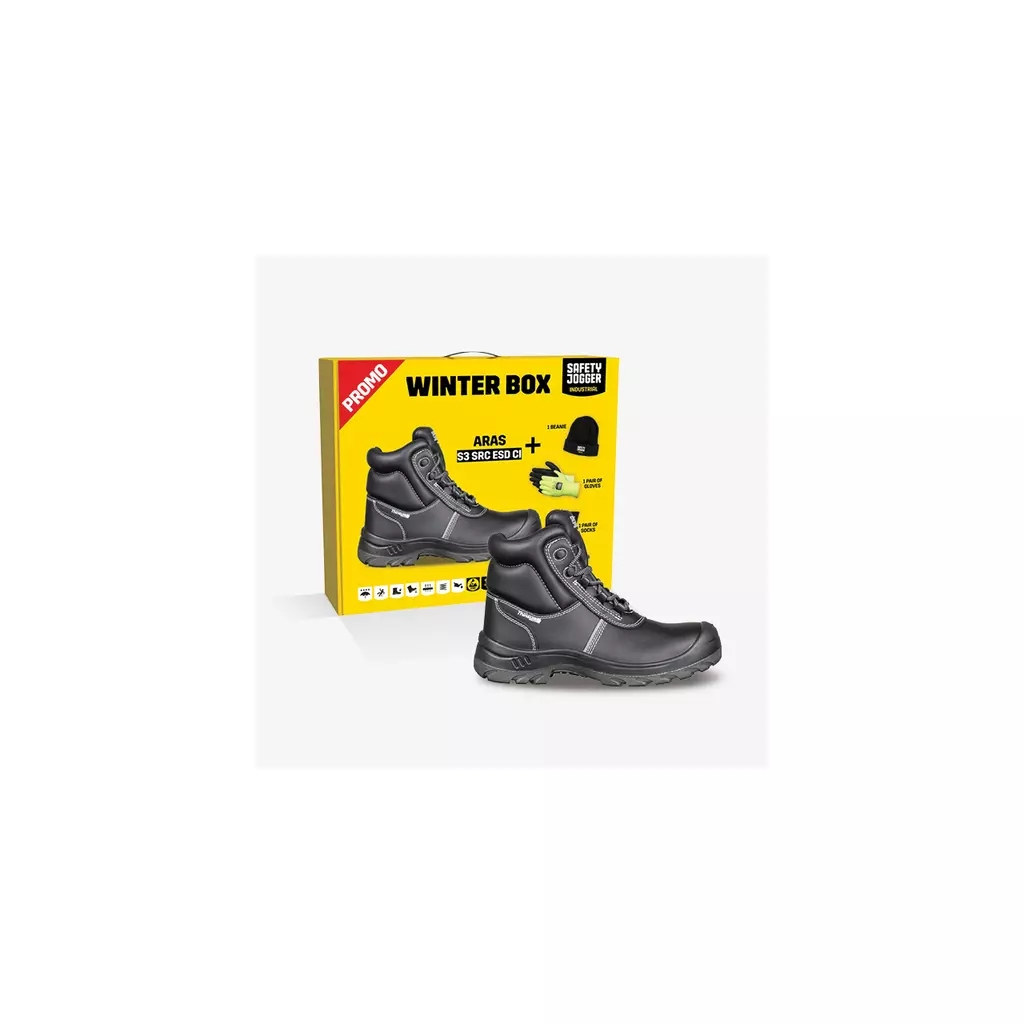 SAFETYJOGGER- S3- Winterbox PROMOARAS mit Sicherheitsstiefel ARAS, schwarz, SRC, ESD, CI