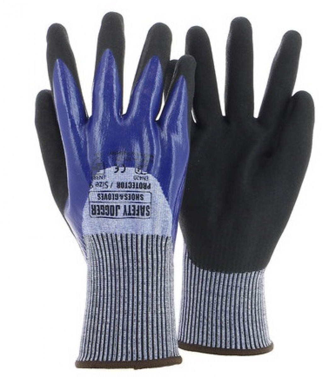 SAFETYJOGGER-Handschuh, PROTECTOR, schnittfest, aus HPPE, doppelte Nitrilbeschichtung, 4X44C