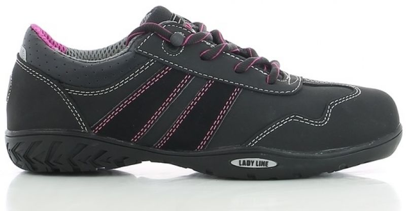 SAFETY JOGGER-Footwear, S3-Damen-Arbeits-Berufs-Sicherheits-Schuhe, Halbschuhe, Ceres, schwarz/rosa