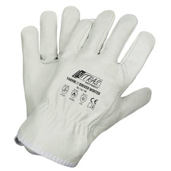 NITRAS DRIVER WINTER, Rindvolllederhandschuhe, grau, VE = 12 Paar