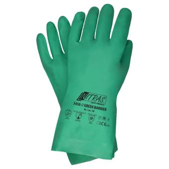 NITRAS GREEN BARRIER, Chemikalienschutzhandschuhe, Nitril, grün, VE = 12 Paar