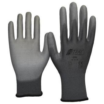 NITRAS Nylonhandschuhe, grau, VE = 12 Paar