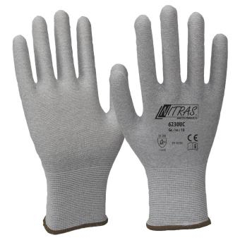 NITRAS Antistatikhandschuhe, Nylon-Carbon-Strick, grau, VE = 12 Paar