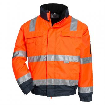 NITRAS MOTION TEX VIZ PLUS, Warnschutz-Pilotenjacke, neonorange / blau