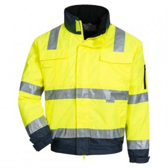 NITRAS MOTION TEX VIZ PLUS, Warnschutz-Pilotenjacke, neongelb / blau