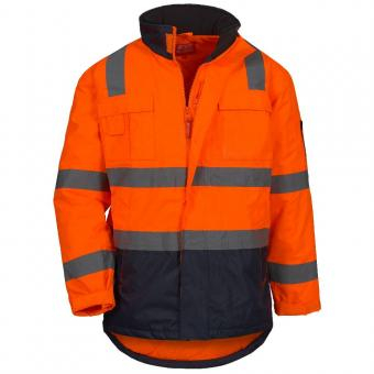 NITRAS MOTION TEX VIZ, Warnschutz-Parka, neonorange / blau