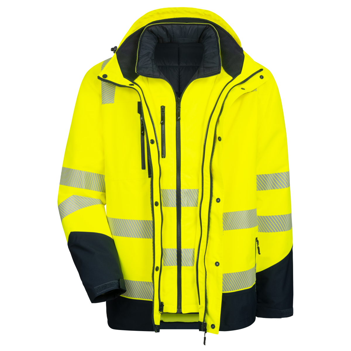 NITRAS-Multifunktions-Warnschutzjacke, Motion Tex Viz Plus, neongelb/marineblau