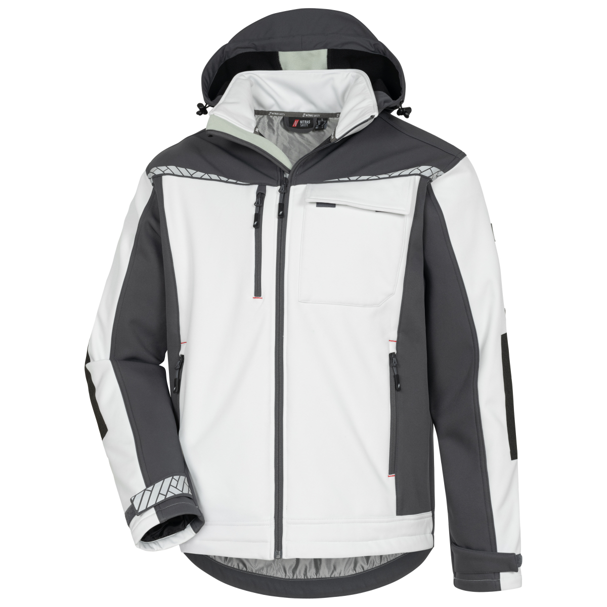 NITRAS MOTION TEX PLUS, Softshelljacke, weiß / grau, OEKO-TEX