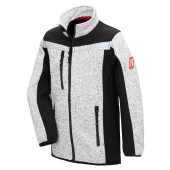 NITRAS MOTION TEX KIDS, Strick-Softshelljacke, hellgrau / schwarz