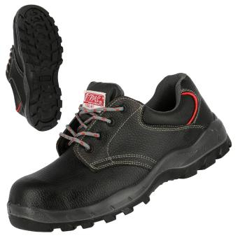 NITRAS STEP MF, S3 Sicherheitshalbschuhe, strapazierfähiges Vollleder, schwarz