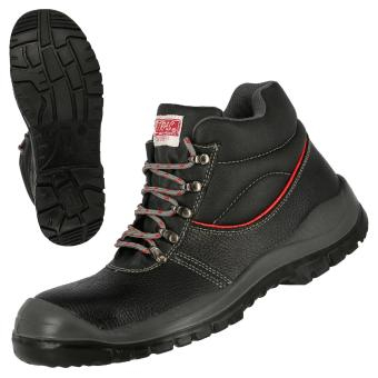 NITRAS STEP MID, S3 Sicherheitsstiefel, strapazierfhiges Vollleder, schwarz