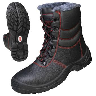 NITRAS BASIC STEP MID W, S3 Sicherheitswinterstiefel, strapazierfähiges Vollleder, schwarz