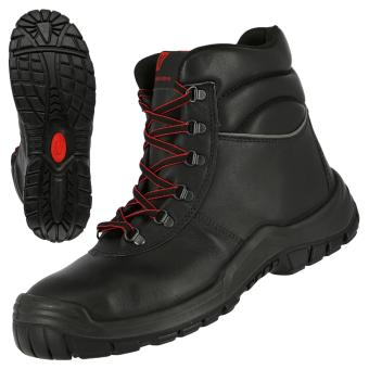 NITRAS POWER STEP MID+, S3 HRO SRC Sicherheitsstiefel, hoch, strapazierfhiges Vollleder, schwarz