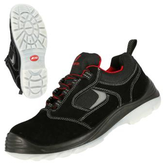 NITRAS EASY STEP, S1P Sicherheitshalbschuhe, widerstandsfähiges Veloursleder, schwarz