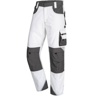 NITRAS MOTION TEX PLUS, Arbeitshose, lang, weiß/grau