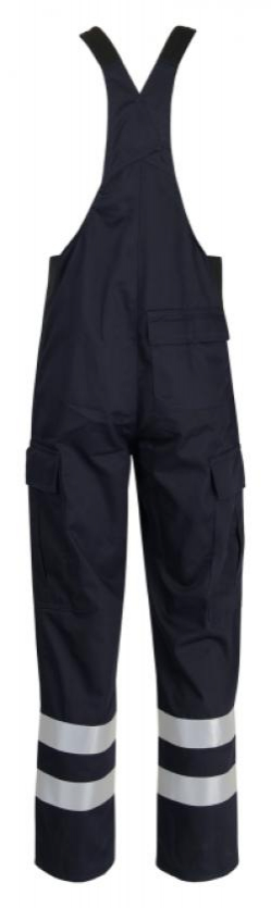 BEB-Workwear, Arbeits-Latzhose, Herren-Arbeits-Berufs-Latz-Hose, mit Reflexstreifen, marine