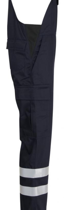 BEB-Workwear, Arbeits-Latzhose, Herren-Arbeits-Berufs-Latz-Hose, mit Reflexstreifen, marine
