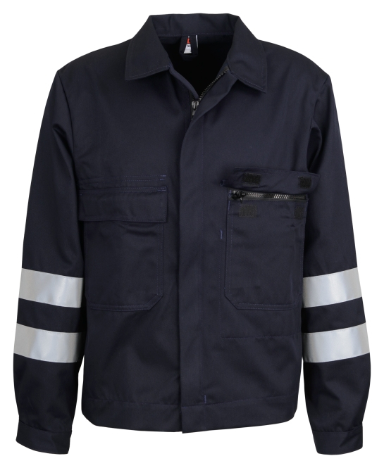 BEB-Workwear, Arbeitsjacke, Herren-Arbeits-Berufs-Bund-Jacke, mit Reflexstreifen, marine