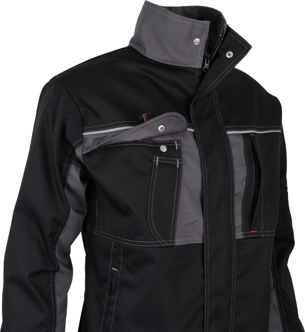 BEB-Workwear, Arbeitsjacke, Herren-Arbeits-Berufs-Bund-Jacke, Inflame schwarz/grau