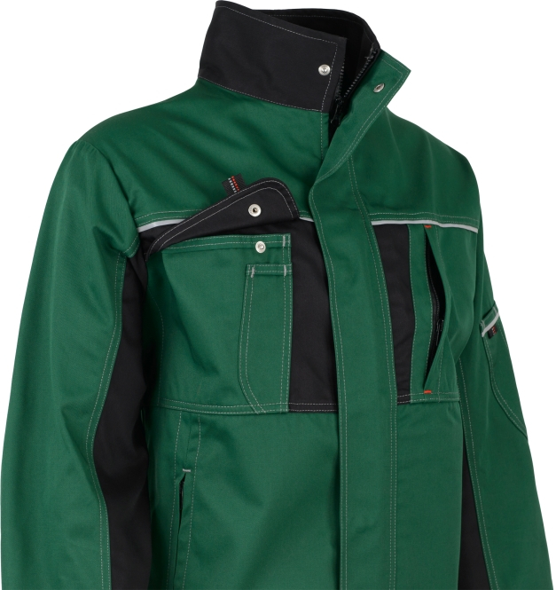 BEB-Workwear, Arbeitsjacke, Herren-Arbeits-Berufs-Bund-Jacke, Inflame flaschengrün/schwarz