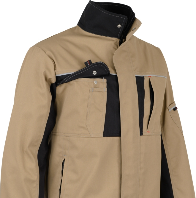 BEB-Workwear, Arbeitsjacke, Herren-Arbeits-Berufs-Bund-Jacke, Inflame sand/schwarz