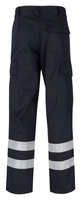 BEB-Workwear, Arbeitshose, Herren-Berufs-Bund-Hose, mit 2 Reflexstreifen, marine