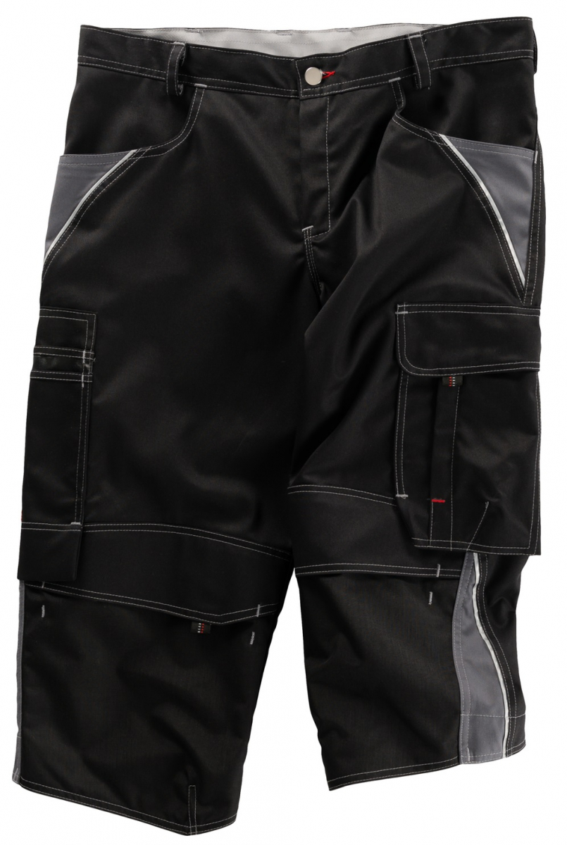 BEB-Workwear, Herren-Arbeits-Berufs-Shorts, Piratenhose, Inflame schwarz/grau