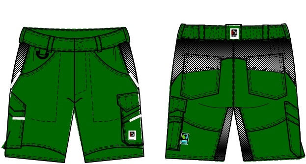 BEB-Herren-Shorts, Flex, Fairtrade, grün/schwarz