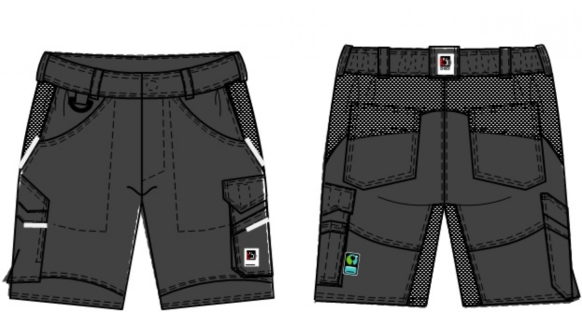 BEB-Herren-Shorts, Flex, Fairtrade, charcoal/schwarz
