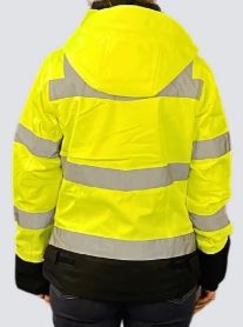 OCEAN-Abeko-Warnschutz Damen Jacke, Abo Stretch, warngelb/schwarz