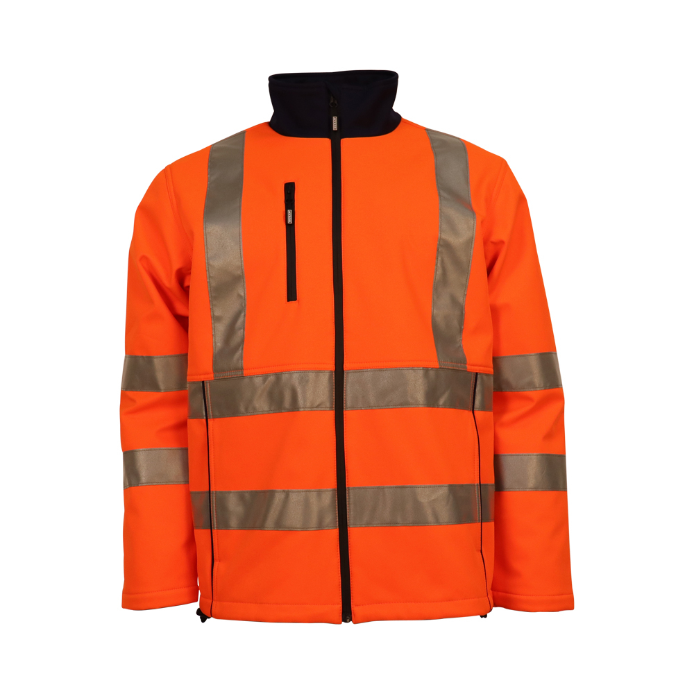 OCEAN-Softshell-High-Vis-Jacke, 300 g/m², neonorange/marine