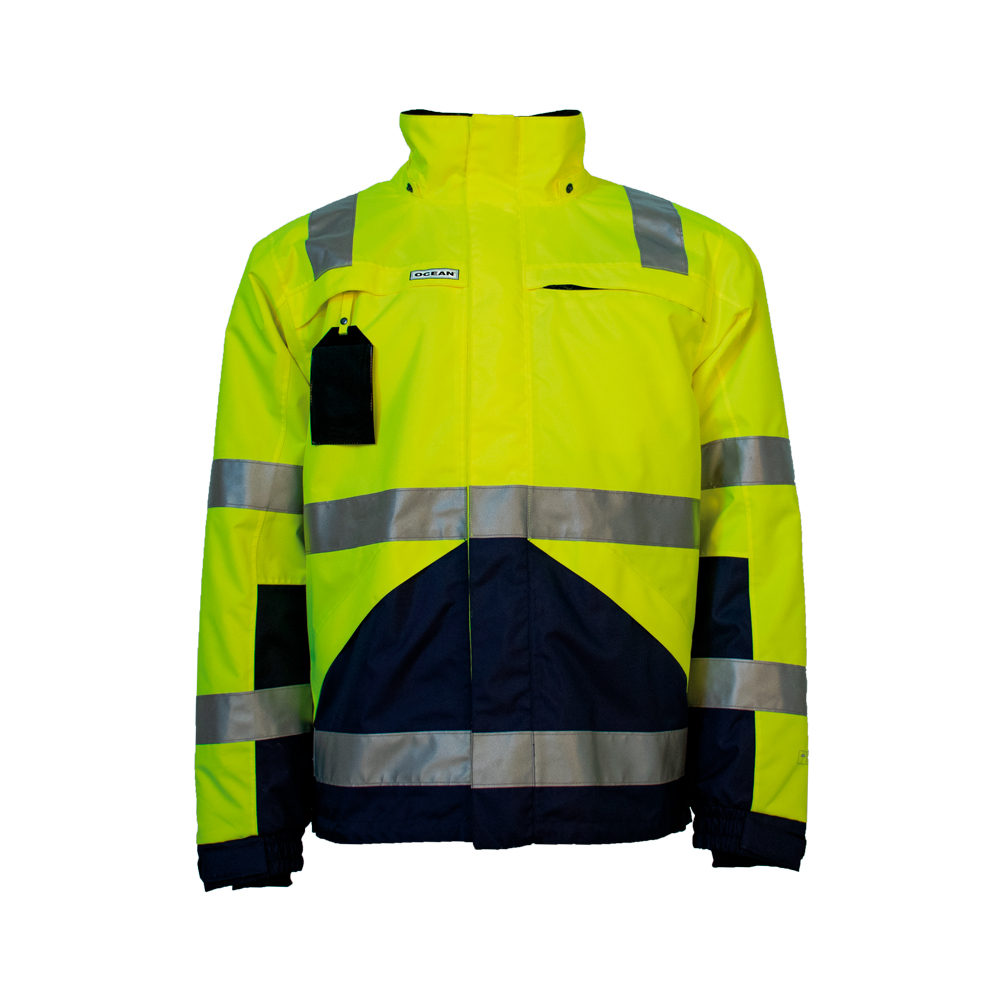 OCEAN-Nystad-High-Vis-Jacke, 175 g/m,  neongelb/marine