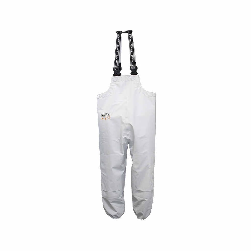 OCEAN-Albertville-Premium-Latzhose mit verstärktem Knie, 300 g/m², weiß