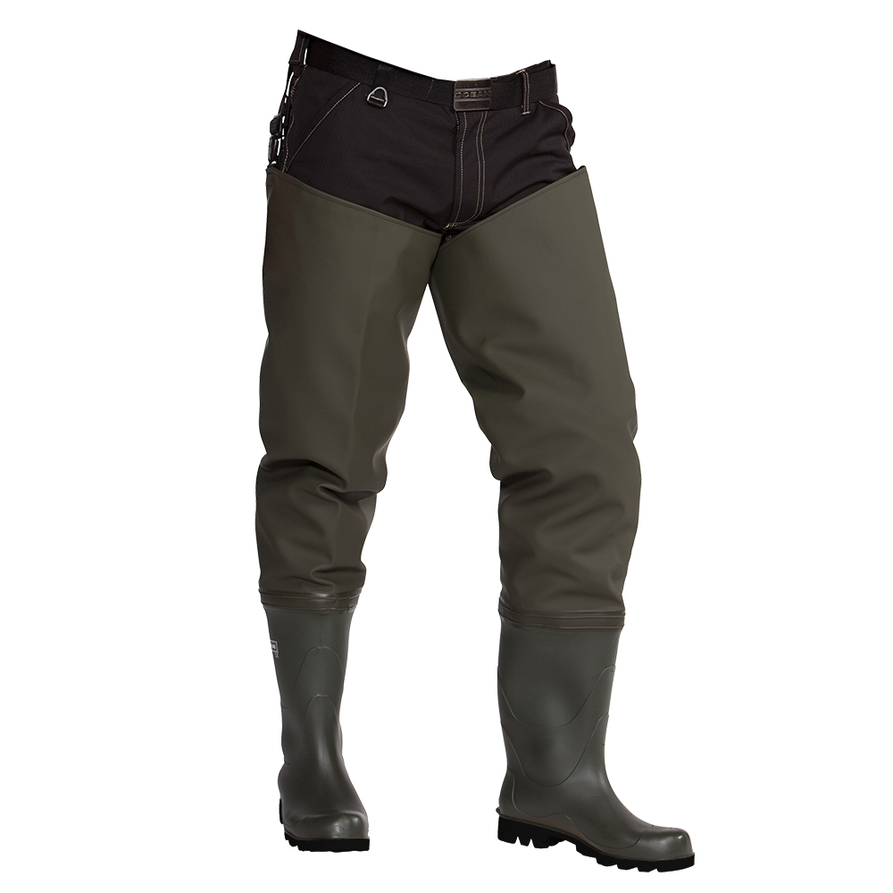OCEAN-Deluxe+-Thigh-Waders-Seestiefel mit Nieten, 700g/m², dunkel oliv