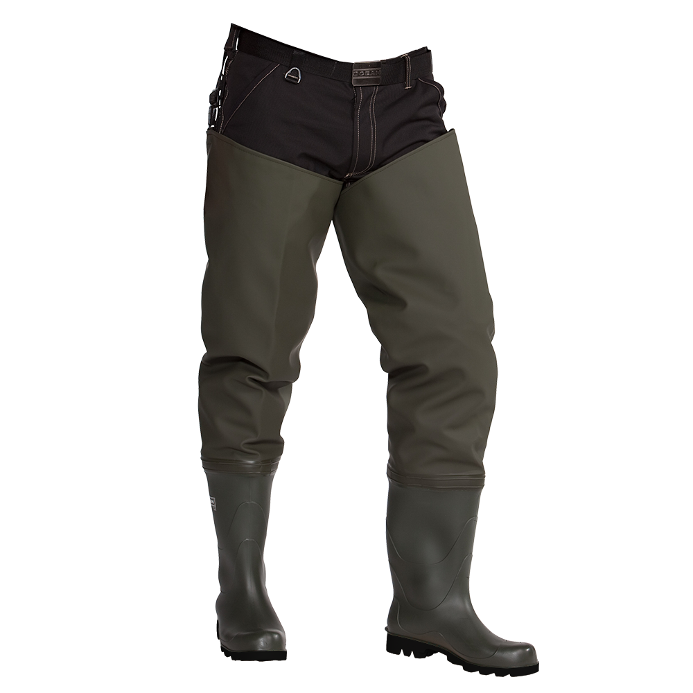 OCEAN-Deluxe+-Thigh-Waders-Seestiefel S5, 700g/m², dunkel oliv