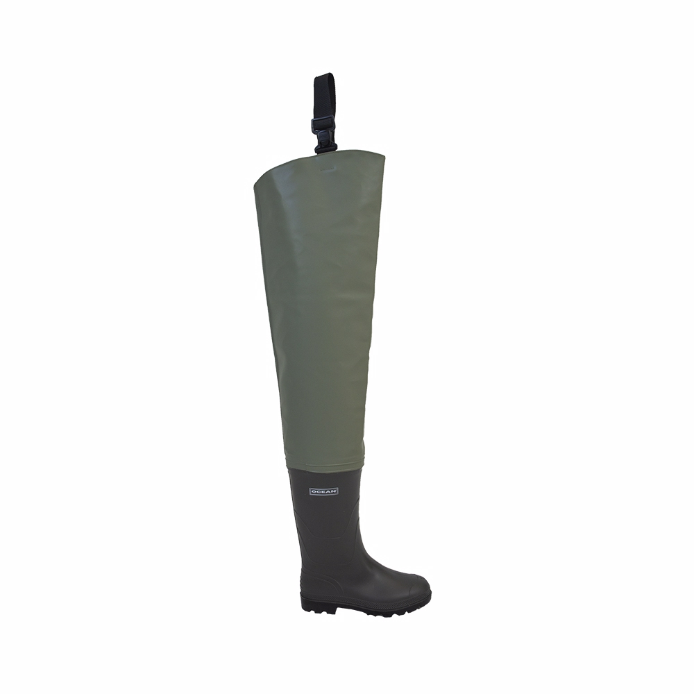 OCEAN-Classic+-Thigh-Waders-Seestiefel mit Nieten, 600g/m, oliv