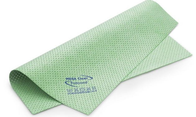 Mega-Clean-Hygiene, Mikrofaser-Kunstledertuch, gelocht, `das vegane MEGA Powertuch`, grün