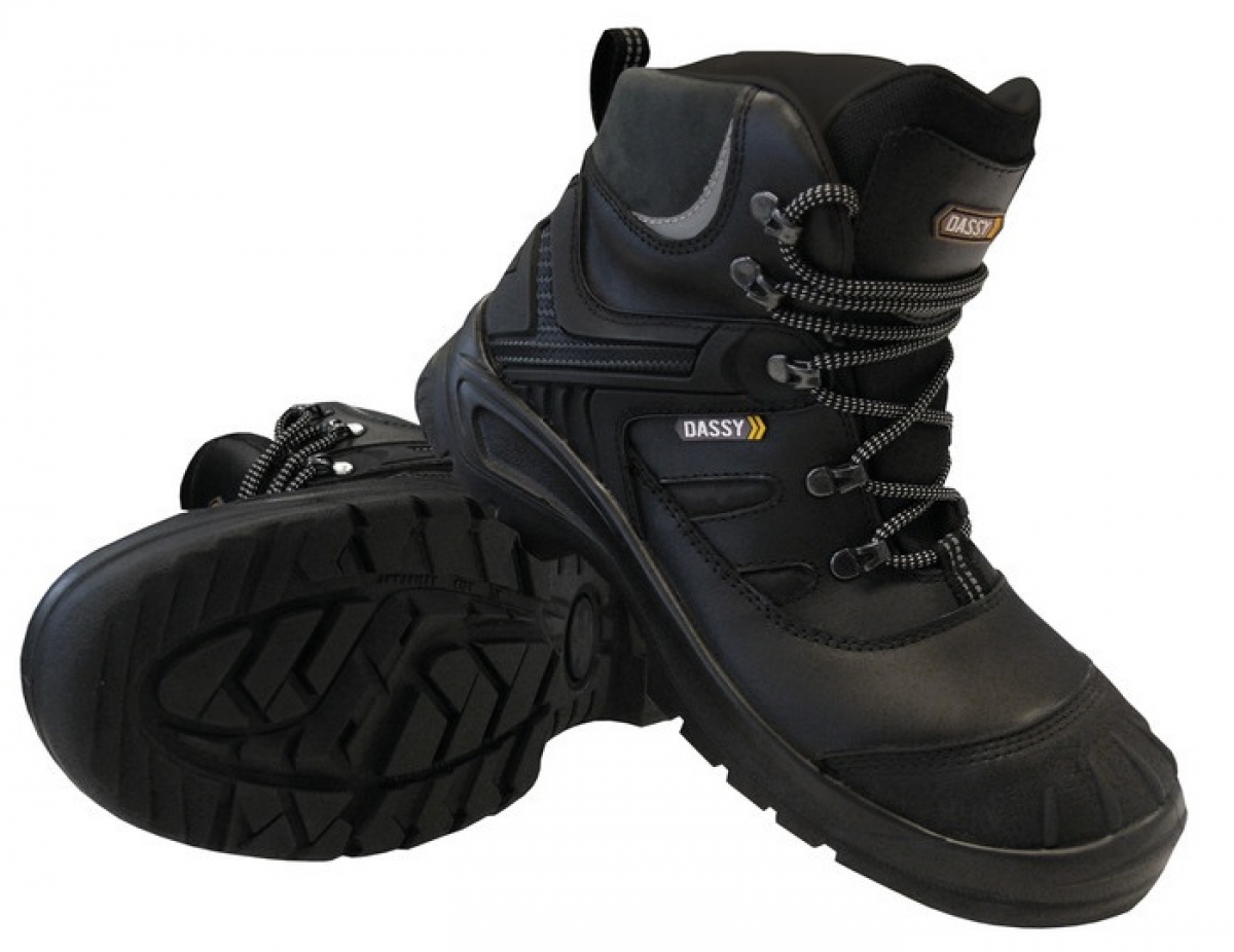 DASSY-Footwear, S3-Arbeits-Berufs-Sicherheits-Schuhe, Schnrstiefel, "THANOS", schwarz