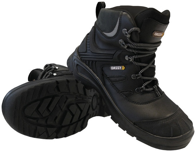 DASSY-Footwear, S3-Arbeits-Berufs-Sicherheits-Schuhe, Schnürstiefel, THANOS, schwarz