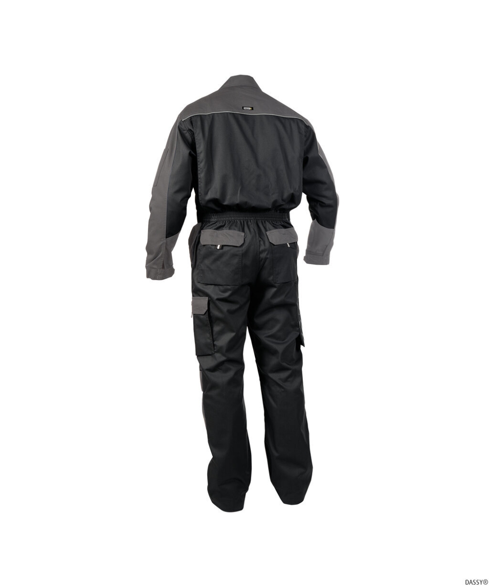 DASSY-Workwear, Overall CANNES, Arbeits-Berufs-Overall, grau/schwarz