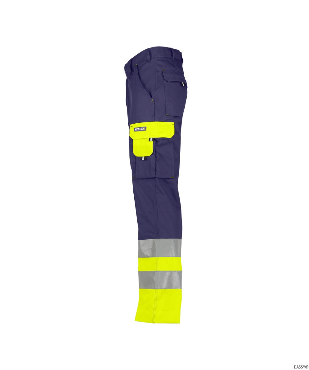 DASSY-Warnschutz, Bundhose OMAHA , dunkelblau/gelb