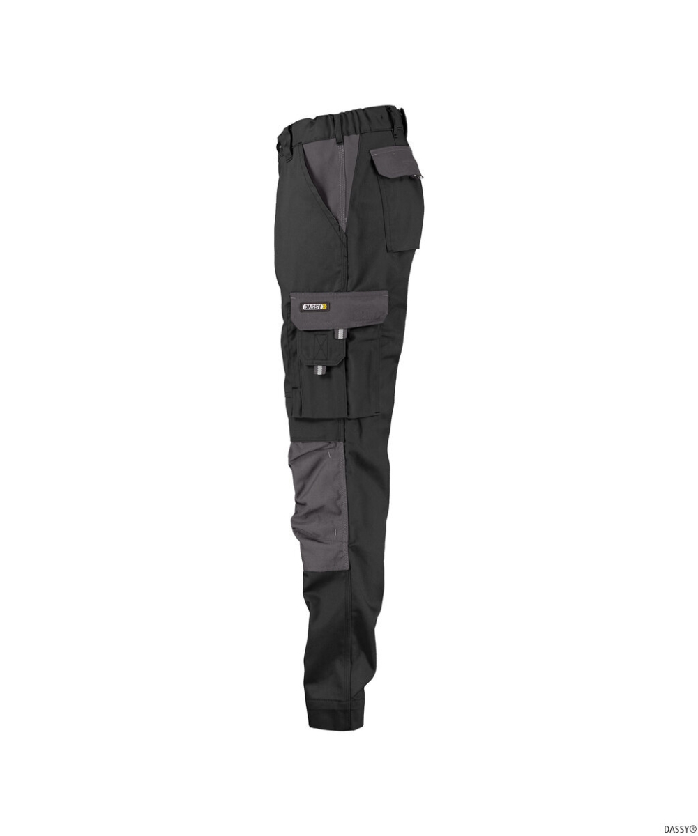 DASSY-Damen-Bundhose BOSTON, schwarz/zementgrau