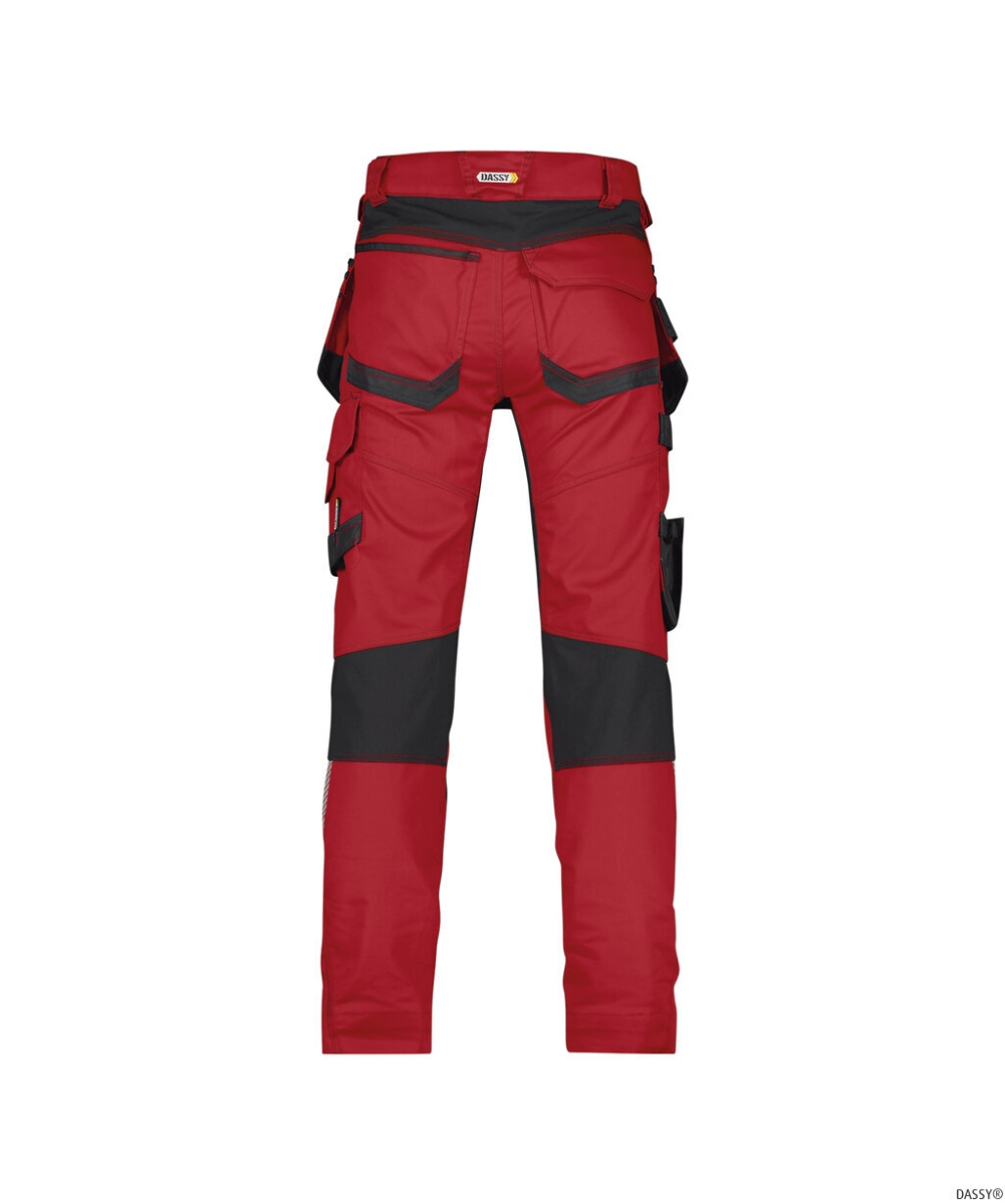 DASSY-Workwear, Bundhose FLUX, rot/schwarz